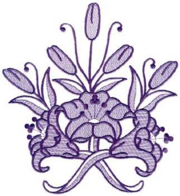 Picture of Lilies Machine Embroidery Design