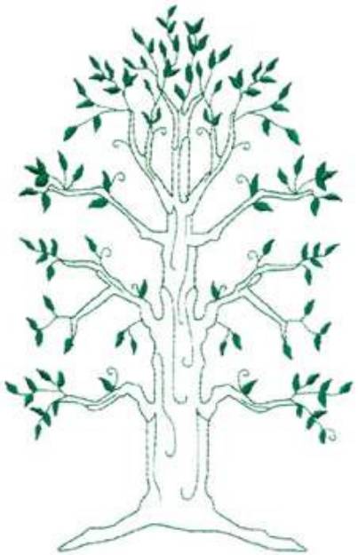 Picture of Family Tree Outline Machine Embroidery Design