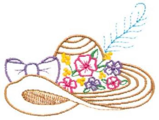 Picture of Hat W/ Flowers Machine Embroidery Design