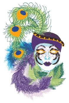 Mardi Gras Mask Machine Embroidery Design