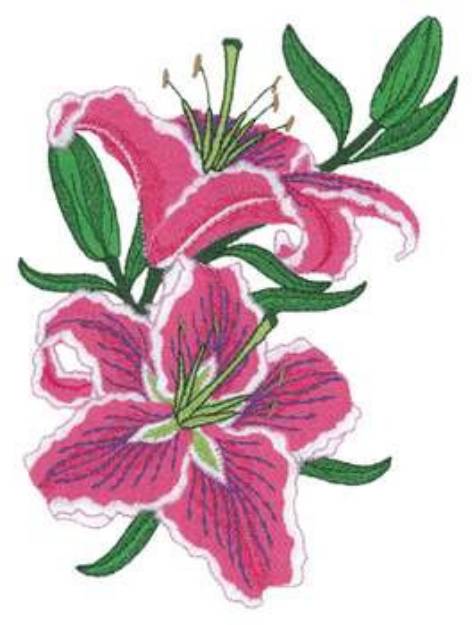 Picture of Lilies Machine Embroidery Design