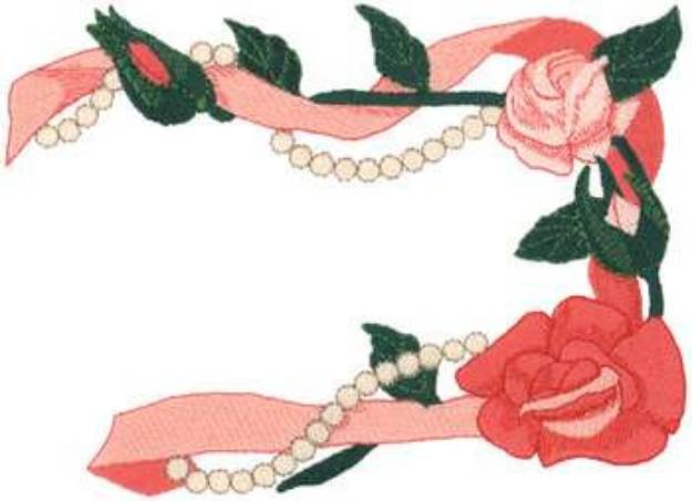 Picture of Pearls And Roses Machine Embroidery Design