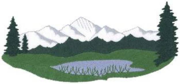 Picture of Mountain Scenery Machine Embroidery Design