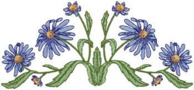Picture of Blue Daisies Machine Embroidery Design