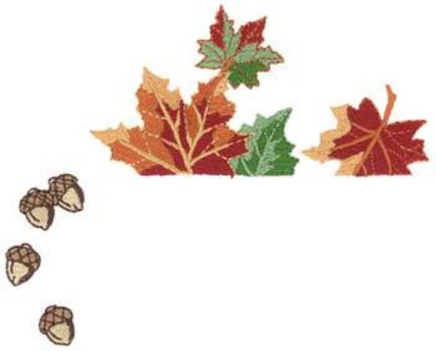 Picture of Leaves Pocket Topper Machine Embroidery Design