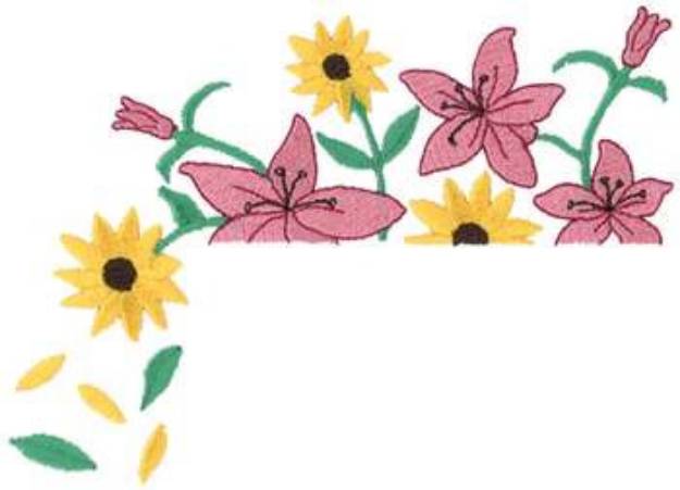 Picture of Flowers Pocket Topper Machine Embroidery Design