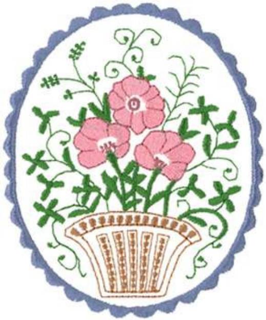 Picture of Basket Bouquet Machine Embroidery Design