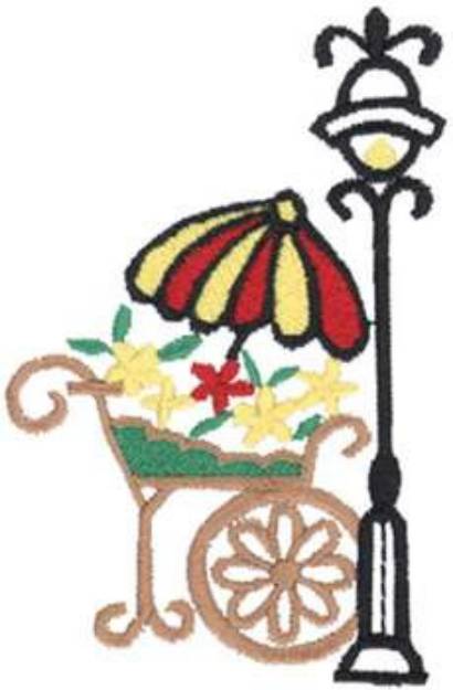 Picture of Flower Cart Machine Embroidery Design