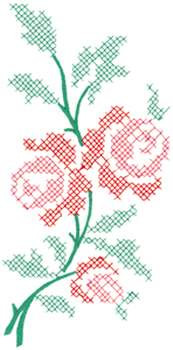 Flower Cross Stitch Machine Embroidery Design