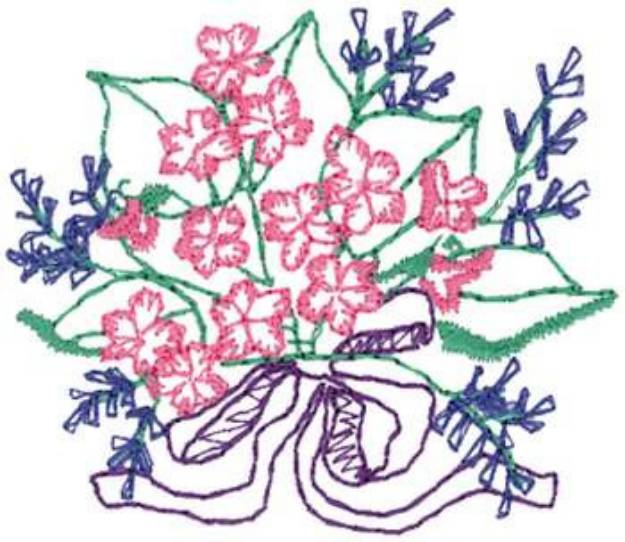 Picture of Ribbon Bouquet Machine Embroidery Design