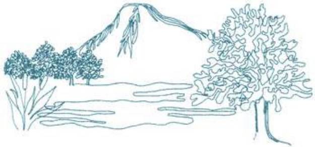 Picture of Mountain Lake Machine Embroidery Design