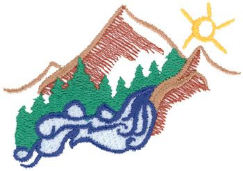 Mountain Scene Machine Embroidery Design