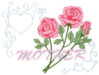 Mother Logo Machine Embroidery Design