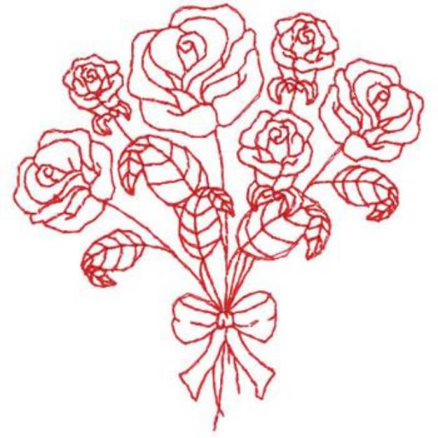 Picture of Bouquet Of Roses Machine Embroidery Design