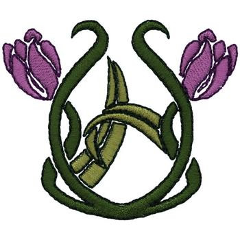 Tulips Art Nouveau Machine Embroidery Design