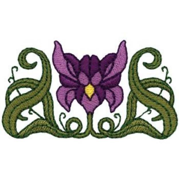 Picture of Iris Art Nouveau Machine Embroidery Design