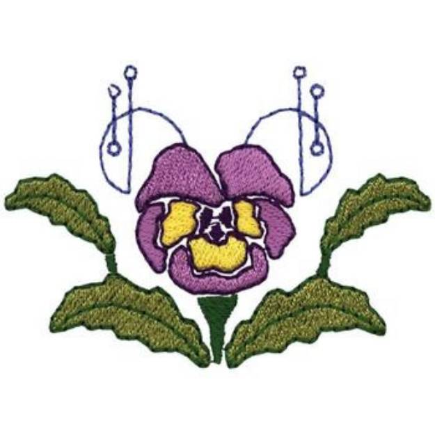 Picture of Pansy Art Nouveau Machine Embroidery Design