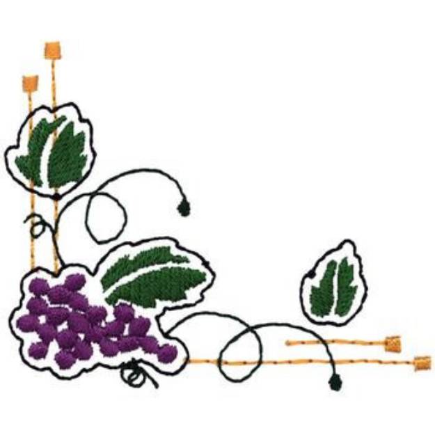 Picture of Grapes Art Nouveau Machine Embroidery Design