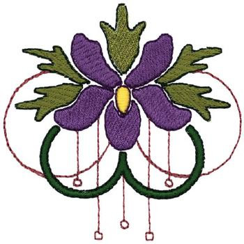 Violet Art Nouveau Machine Embroidery Design