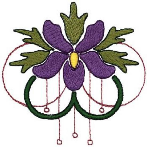 Picture of Violet Art Nouveau Machine Embroidery Design