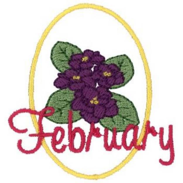 Picture of February - Violet Machine Embroidery Design