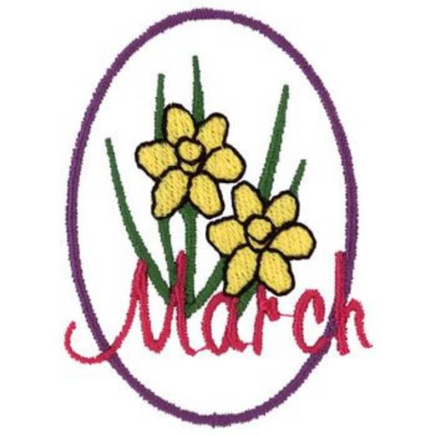 Picture of March - Jonquil Machine Embroidery Design