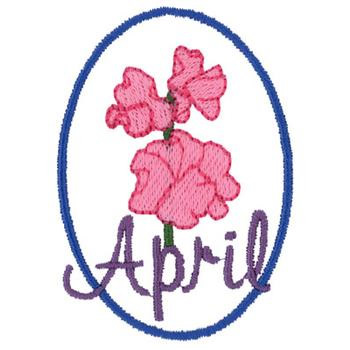 April - Sweet Pea Machine Embroidery Design