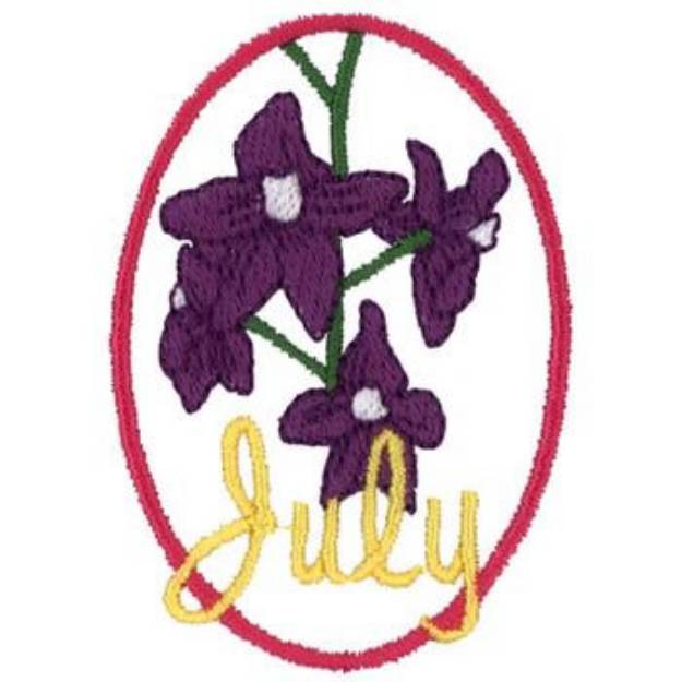 Picture of July - Larkspur Machine Embroidery Design