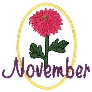 November - Chrysanthemum Machine Embroidery Design