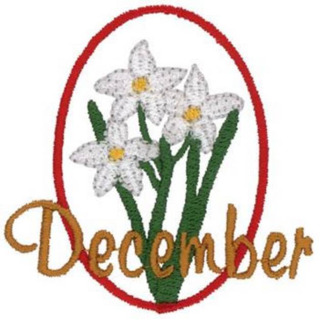 Picture of December - Narcissus Machine Embroidery Design