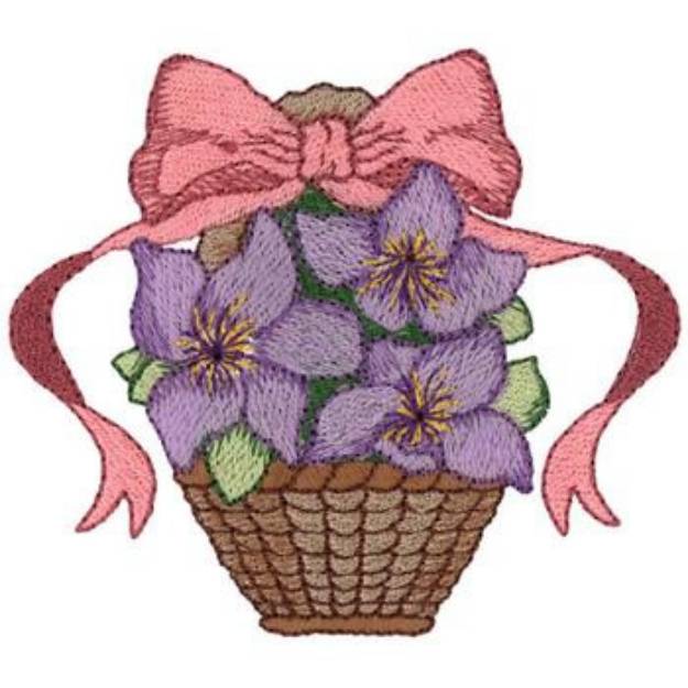 Picture of Floral Basket Machine Embroidery Design