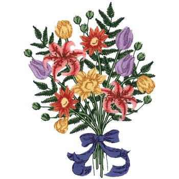 Spring Bouquet Machine Embroidery Design