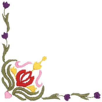 Tulip Corner Machine Embroidery Design