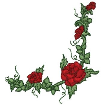 Rose Corner Machine Embroidery Design