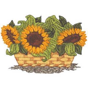 Picture of Sunflowers In Basket Machine Embroidery Design
