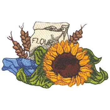 Sunflower and Flour Machine Embroidery Design