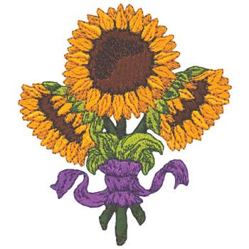 Sunflowers Bouquet Machine Embroidery Design