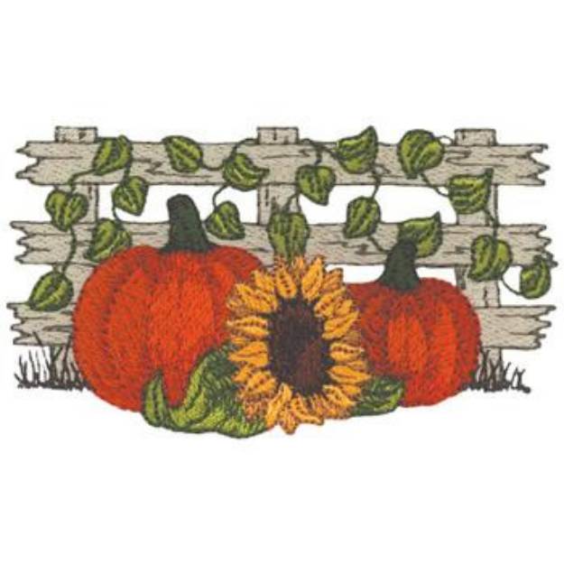 Picture of Sunflower & Pumpkins Machine Embroidery Design