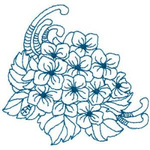 Picture of Hydrangea Corner Machine Embroidery Design