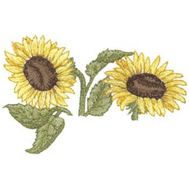 Picture of Sunflower Pocket Topper Machine Embroidery Design