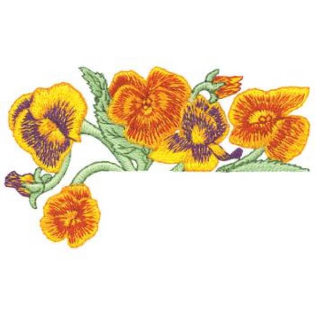 Picture of Pansy Pocket Topper Machine Embroidery Design