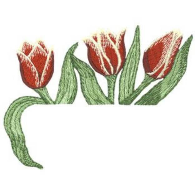 Picture of Tulip Pocket Topper Machine Embroidery Design