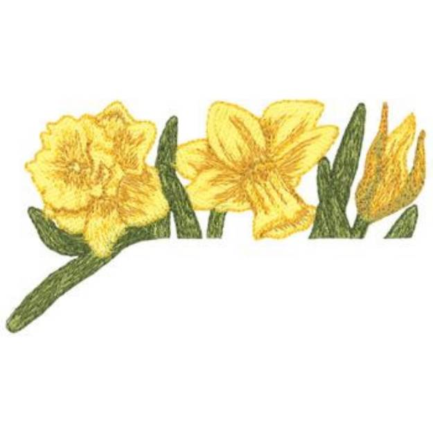 Picture of Daffodils Pocket Topper Machine Embroidery Design