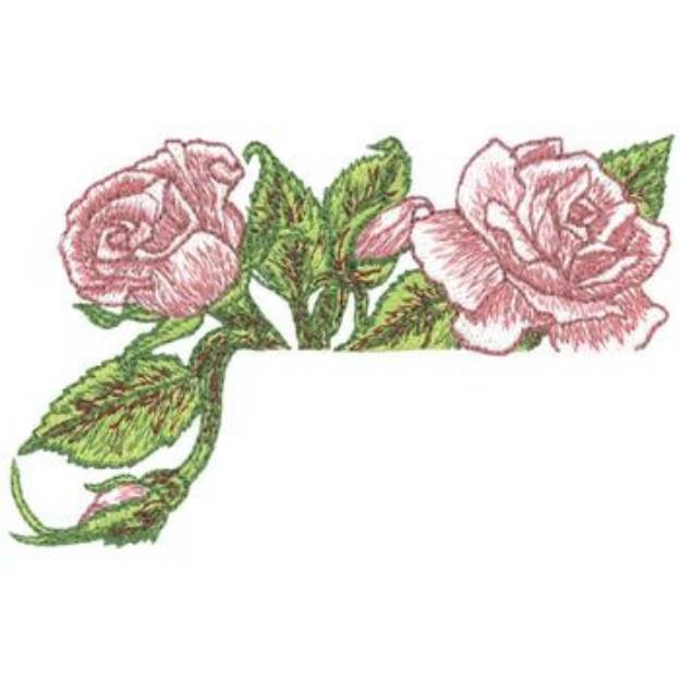 Picture of Rose Pocket Topper Machine Embroidery Design