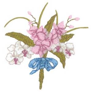 Picture of Orchid Bouquet Machine Embroidery Design
