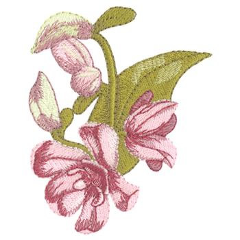 Orchid Bloom & Bud Machine Embroidery Design