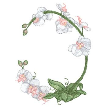 Orchid Frame Machine Embroidery Design