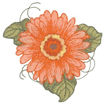Gerbera Daisy Machine Embroidery Design