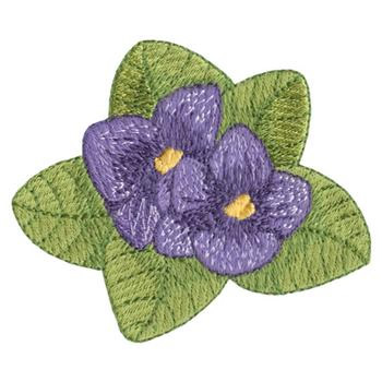 African Violets Machine Embroidery Design