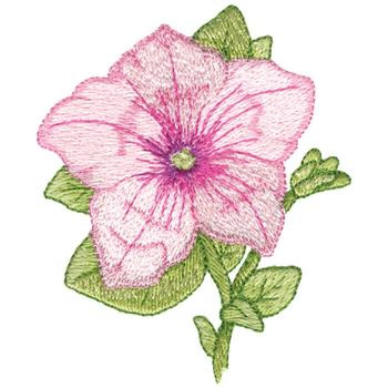 Pink Petunia Machine Embroidery Design
